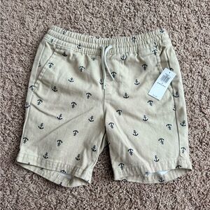 Anchor Print Toddler Shorts in Beige 3T